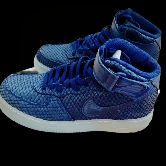 Nike Shoes Air Force Mid Lv8 Binary Blue Metallic Silver